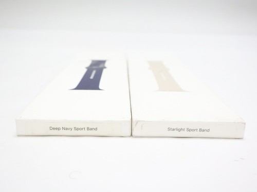 Lot of 2 Apple Watch Sport Bands - 44mm Deep Navy & 41mm Starlight - Open Box - Picture 2 of 6