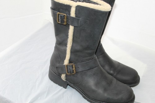 CLARKS BLACK LEATHER ORINOCO ART FAUX 