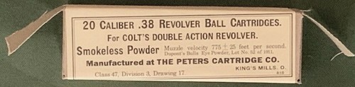 FA, PCC, WCC Y USCC .38 BOLA REVÓLVER PRE-WW I NUEVA RÉPLICA CAJA MUNICIÓN JUEGO DE EXHIBICIÓN - Imagen 4 de 12