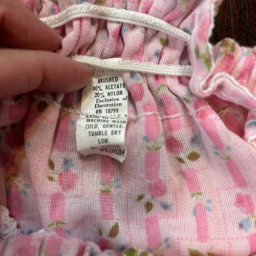 VTG Pink Floral Nylon Blend Nightgown Country Cottage Long S/M USA Made Set of 2 - Imagen 14 de 24