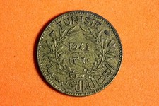 1360 (1941) Tunezja 1 frank moneta aluminiowo-brązowa #M17832