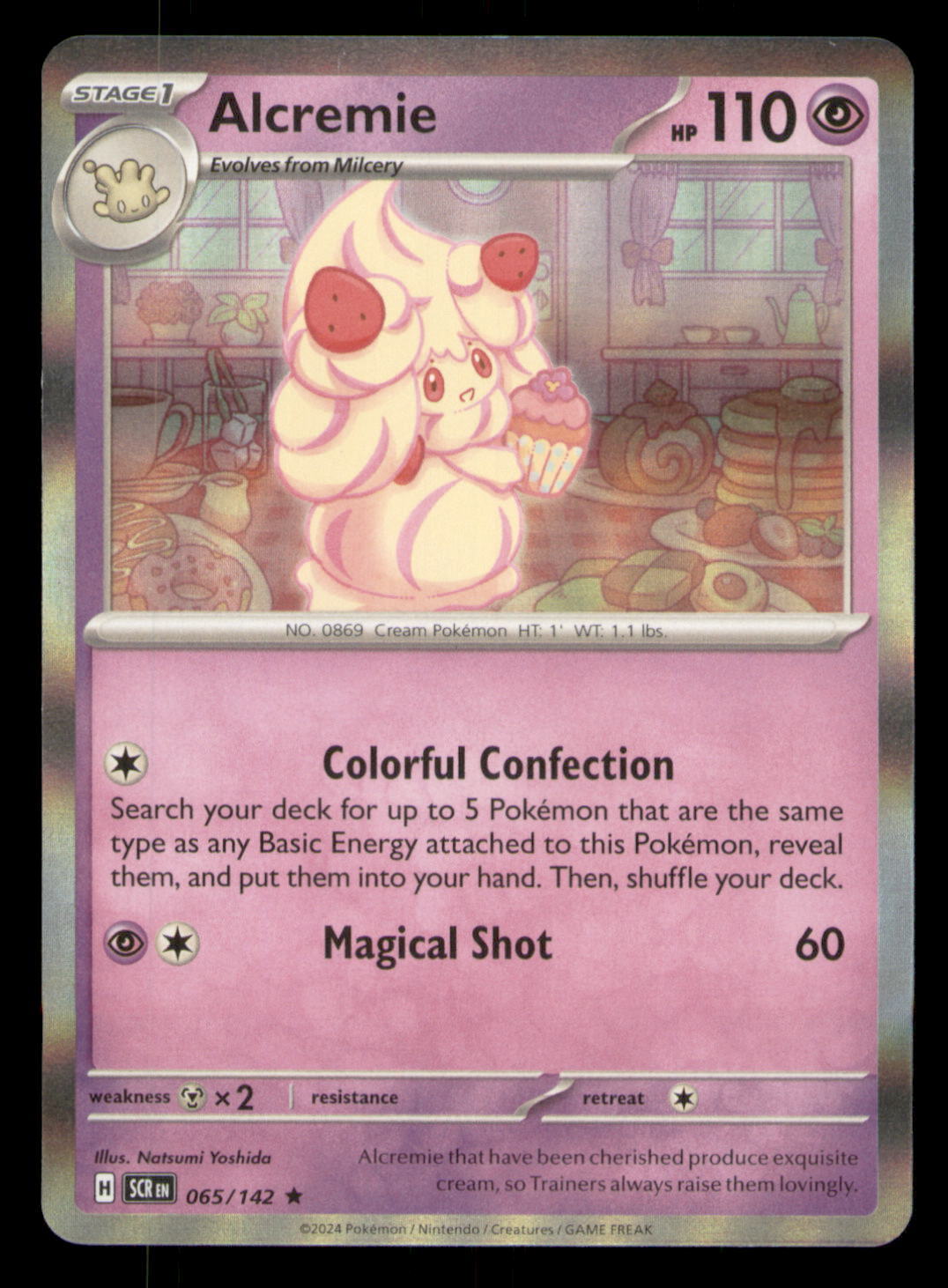 Alcremie SV07: Stellar Crown #065/142 Holo Rare Pokemon LP