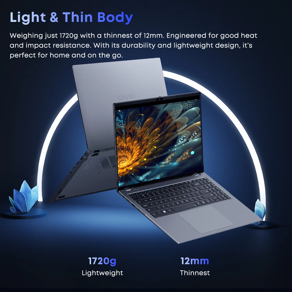 Portátil CHUWI Gemibook Plus 15,6 pulgadas DDR5 16G 512 GB SSD Intel N100 2K Windwos 11 PC Foto 3 de 4