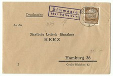 SIMMATZIG über Schivelbein Landpoststempel ideal auf Drucksache 1939