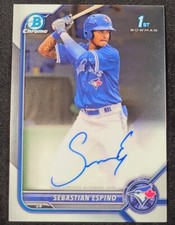 Sebastian Espino 2022 1st Bowman Chrome AUTO Card #CPA-SE Toronto Blue Jays 