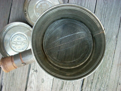 Antique Vintage REP Los Angeles, CA Tin Metal Flour SIFTER Can Primitive Kitchen - Picture 12 of 12