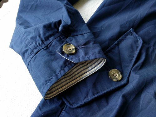 UNITED ARROWS Green Label Relaxing navy blue parka hoodie jacket shirt large - Picture 6 of 12
