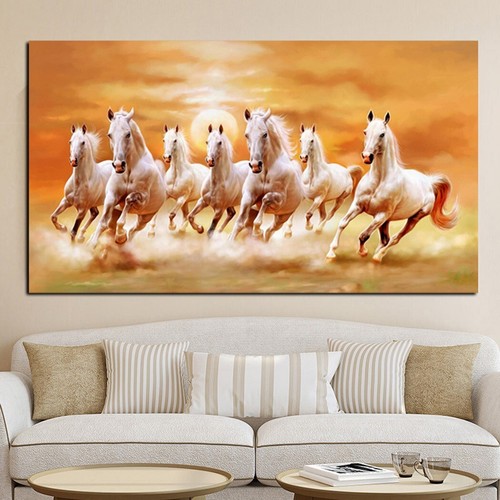 Unframed Canvas Painting Decor Living room Wall Bedside Horse Brand New - Picture 7 of 7