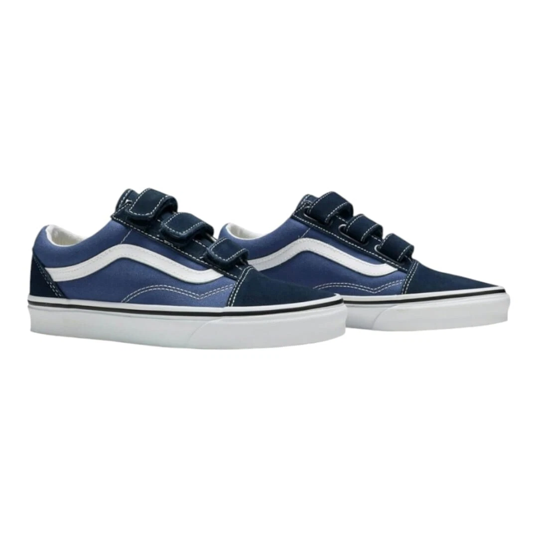 vans old skool dress blue leather Vans Skate Old Skool Sport Leather True Blue & White Skate Shoes
