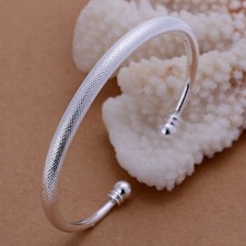 Women's Mens Unisex 925 Sterling Silver Bracelet Adjustable 5MM no clasp L30
