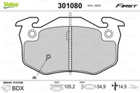 Valeo 301080 Bremsbelagsatz Scheibenbremse FüR Renault, Vorderachse