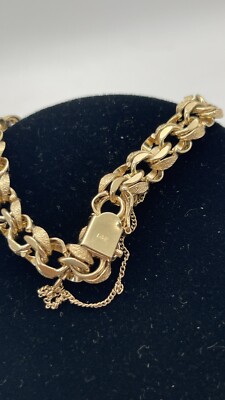 1950's Vintage 14k Gold Double Link Texture 24.8 g Charm