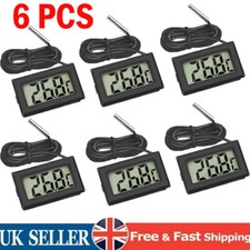6PCS LCD Digital Aquarium Reptile Vivarium Thermometer With Probe Freezer