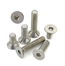 VITI M6 IN ACCIAIO INOX PERNI BULLONI TESTA SVASATA PIANA CAVA UNI 5933 DIN 7991