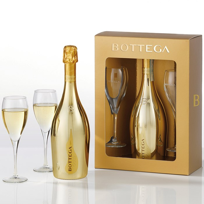 BOTTEGA PROSECCO GOLD 75 CL+ 2 CALICI RIVER DA 14 CL