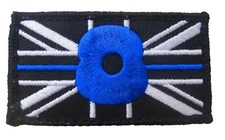 Thin Blue Line Blue Police Union Jack Hook Fastener Remembrance Patch