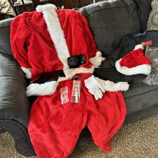 NEW Rubie's Deluxe Plush Santa Suit 11 Piece Red/White One Size