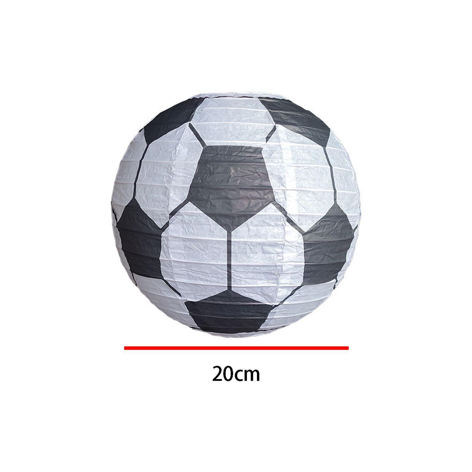 10x Soccer Paper Lanterns 8 inch for Celebrations Sports Birthday Party
