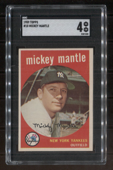 1959 Topps #10 Mickey Mantle SGC 4