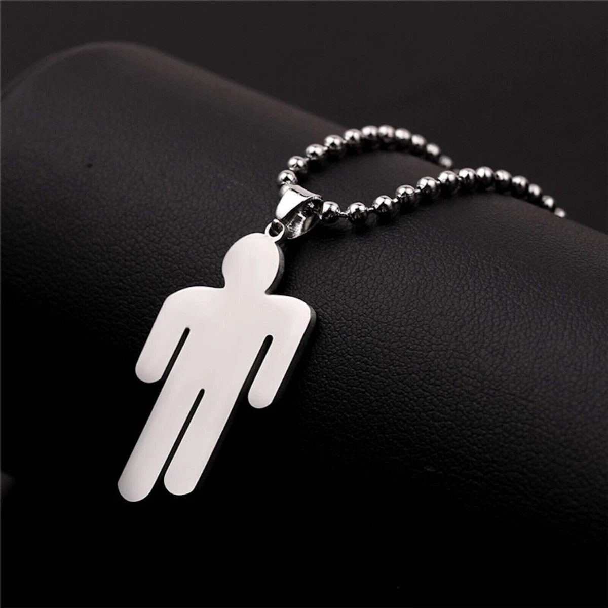 1x Billie Eilish Logo Silver Metal Necklace Pendant Souvenir Gift