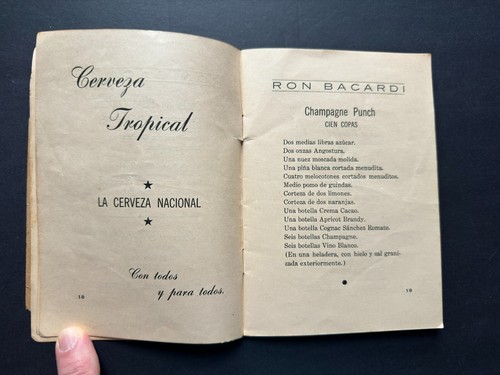 1942 Vintage Cocktail Recipe Book Jose Trimiño Cuba Bar Florida Santa Clara - Picture 11 of 24