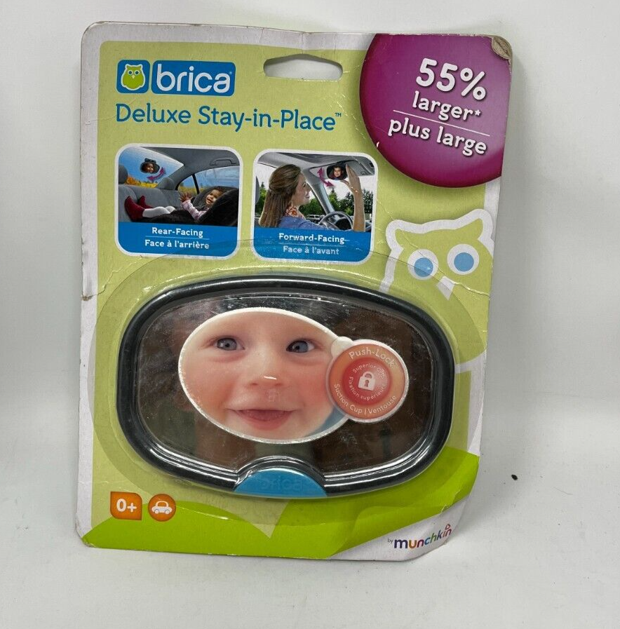 Brica Deluxe Baby Car Mirror Stay-in-Place Rear or Forward Facing Monitor  Child