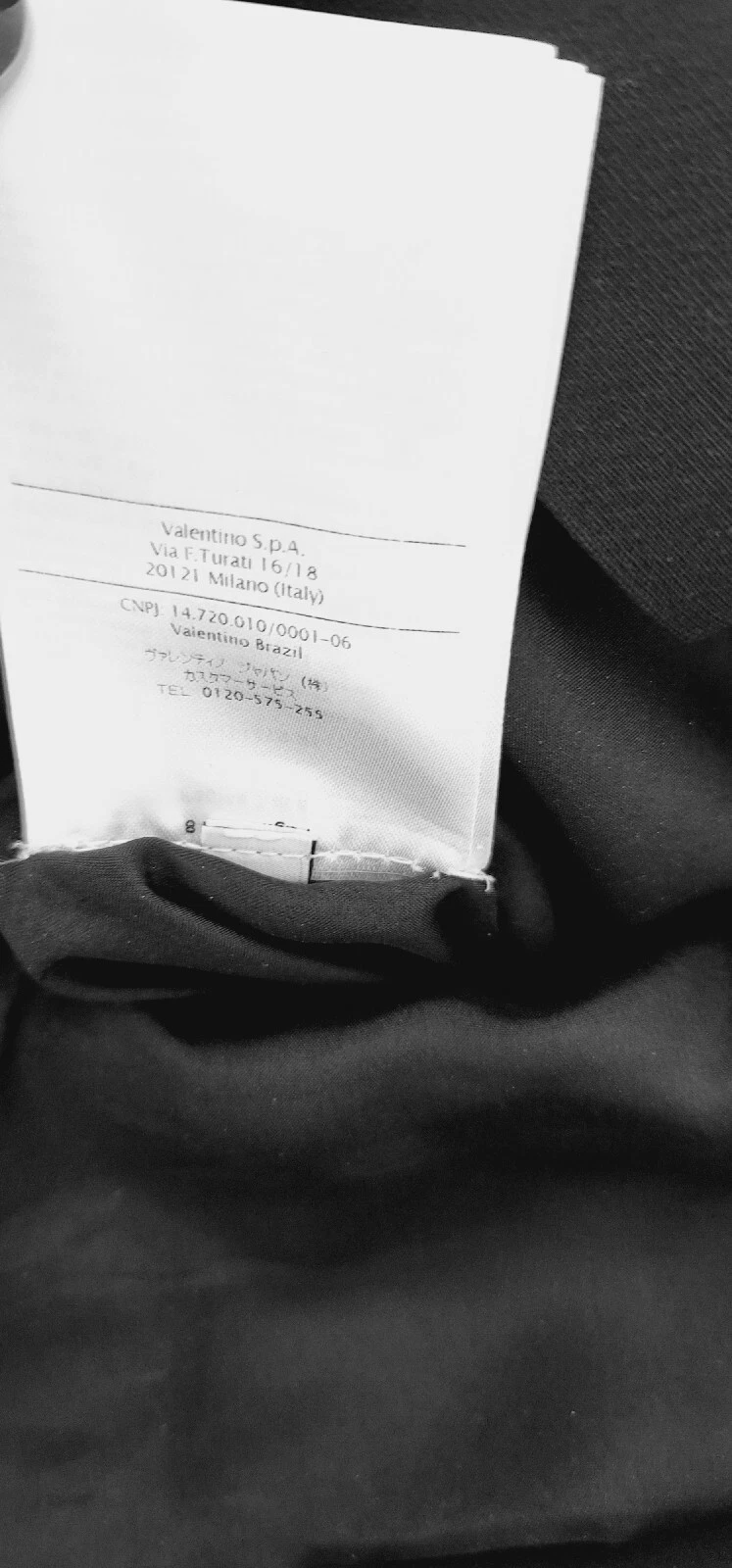 Abito Valentino monospalla seta lana nero