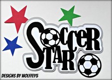 CRAFTECAFE SOCCER TITLE scrapbook paper piecing premade diecut piece page album