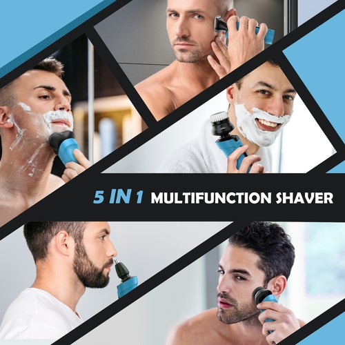 SEJOY 5in 1 Electric Rotary Shaver Beard Nose Hair Trimmer Wet Dry Razor for Men - Picture 48 of 61