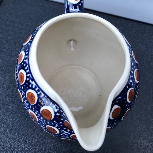 BOLESLAWIEC CREAMER PITCHER POLISH POTTERY STONEWARE POLAND HAND MADE - 第 6/7 張圖片