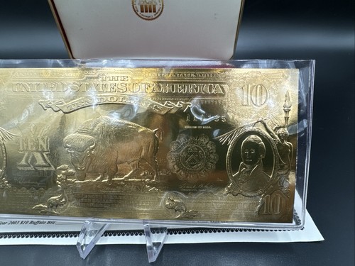 2003 National Collector's Mint $10 Gold Certificate 22Kt Gold COA Buffalo Bill - Picture 6 of 8