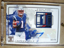 2019 N'Keal Harry Impeccable Rookie Numbers Autograph Patch RC /75 MINT 🔥🔥 QTY
