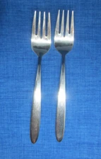 2 WMF Cromargan Sydney Glossy 18/8 Stainless Flatware SALAD FORKS Plain 6 7/8"