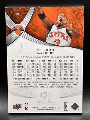 2007-08 UD Exquisite Collection Stephon Marbury 105/225 NM+ NBA 