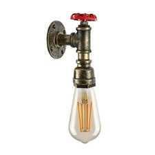 Industrial Steampunk Water Pipe Wall Sconce Vintage Indoor Retro Light Fitting