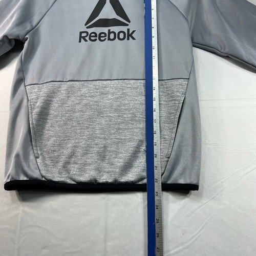 Reebok Hoodie Boys Size 12 Large Gray Long Sleeve Pocket Hooded Pullover - Picture 3 of 6