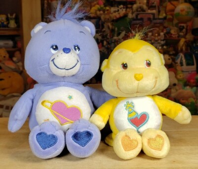 Care Bears Cousins Lot Daydream Playful Heart Monkey Purple Yellow Plush  READ