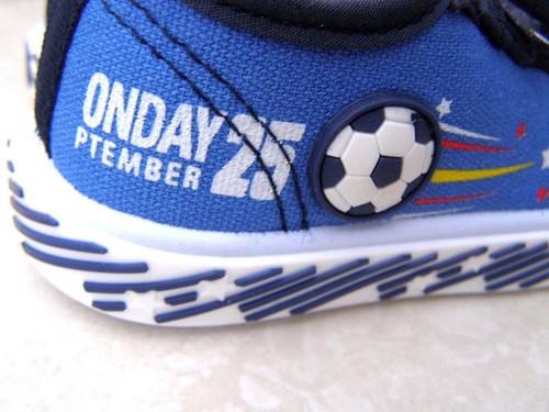NEW BABY BOYS BLUE LEATHER INSOLES TRAINERS CANVAS SNEAKERS SHOES SIZE UK 5 - Picture 5 of 5