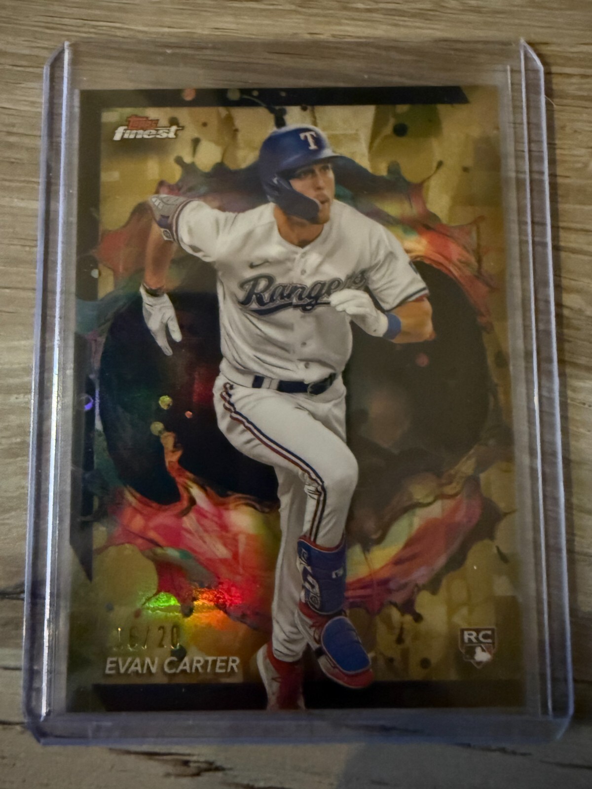 2024 Topps Finest - Rare Gold Refractor #290 Evan Carter /20 (RC) - Rangers