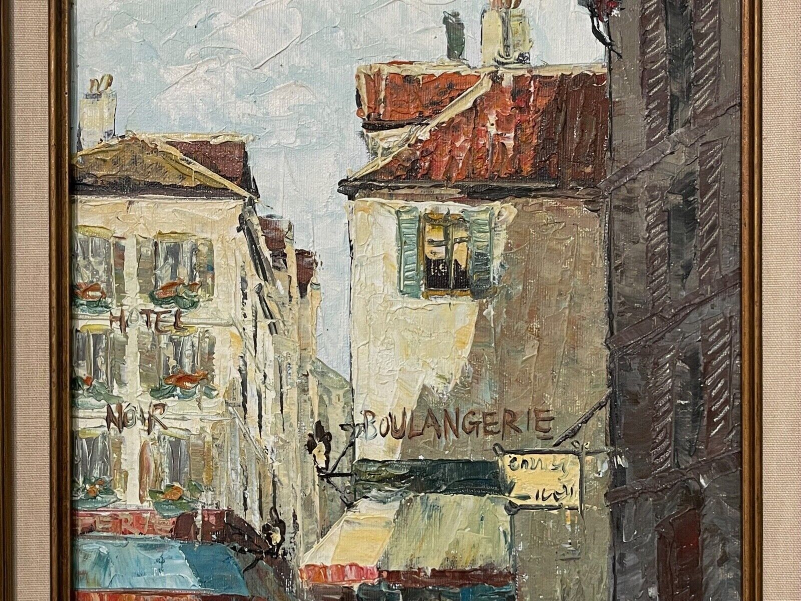 BERTIN Roger - Paris Montmartre Street, Postimpressionist painting For Sale  at 1stDibs