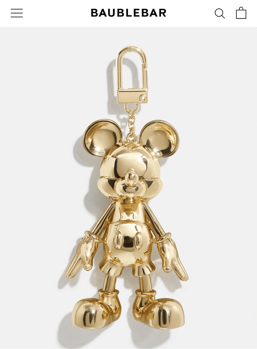 Disney x baublebar Mickey Mouse shiny drip gold Bag Charm  display picture 2