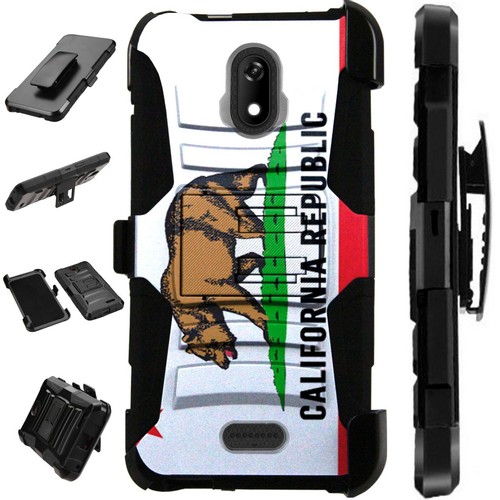 Luxguard For AT&T FUSION Z / MOTIVATE Phone Case Holster Cover CALIFORNIA FLAG