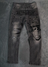 Vintage Southpole Men's 31 x 30 Astro Boy Grey Denim Jeans Cargo Pants Gray
