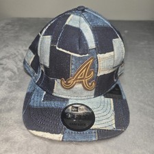 New Era Atlanta Braves Denim Patchwork 9Fifty A-Frame SnapBack Hat Blue New