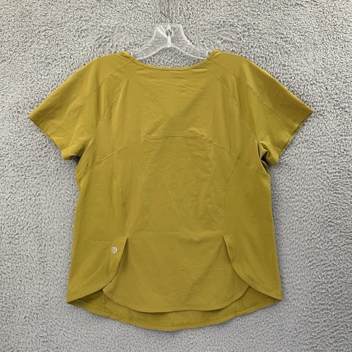 Lululemon Lightweight Stretch Running Short Sleeve Shirt Bronze Green Women's 4 - Picture 2 of 7