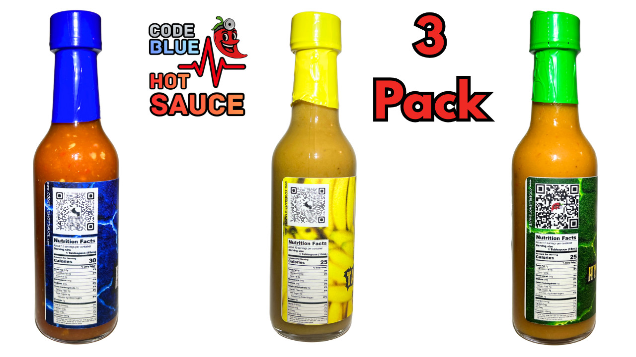 Hot Sauce 3 Pack from Code Blue Hot Sauce - 5 oz bottles