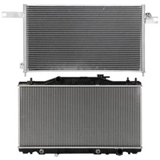 New Aluminum Radiator & AC Condenser Cooling Kit For 02-06 Acura RSX 2.0L GAS