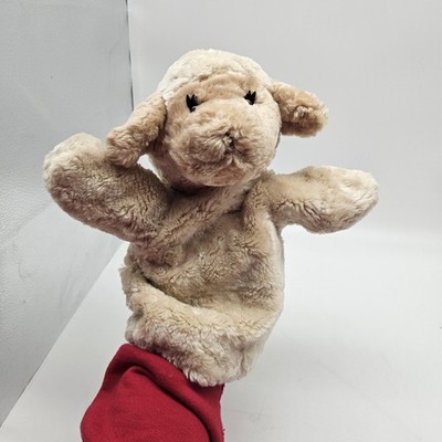 GUND Tan Plush Dog Hand Puppet Soft Stuffed Animal Toy Kids Play Cute