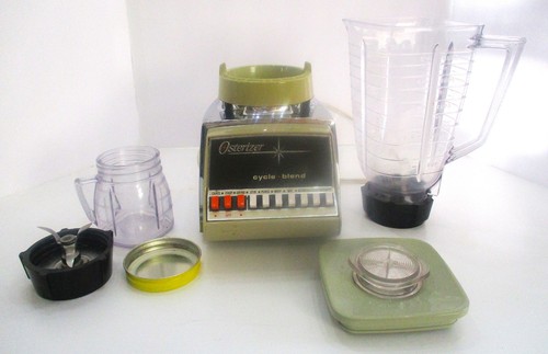 Vtg Osterizer Galaxie 10-Speed Blender w Extra 4 oz Jar & Blades Avocado 847-05E