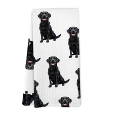 Black Labrador Retriever Dog Kitchen Dish Towels, Labrador Retriever Gifts fo...